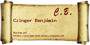 Czinger Benjámin névjegykártya